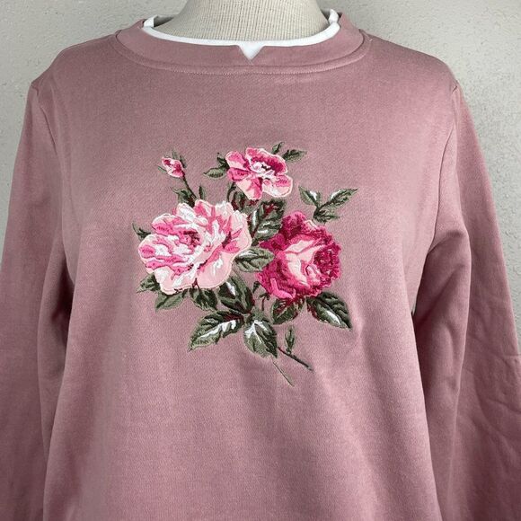 EUC Adrian Delafield Womens Mauve Sweatshirt Size L - Picture 2 of 7